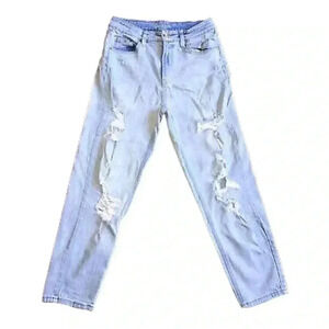 Wild Fable Light Wash High Rise Mom Jeans Distressed size 6 women's